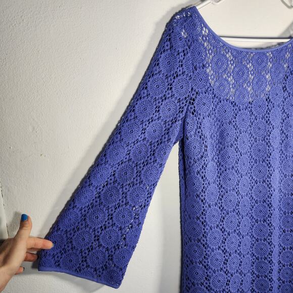 Lilly Pulitzer Topanga Breakers Lace Dress M Iris Blue Wedding‎ Party Cocktail - Picture 3 of 9